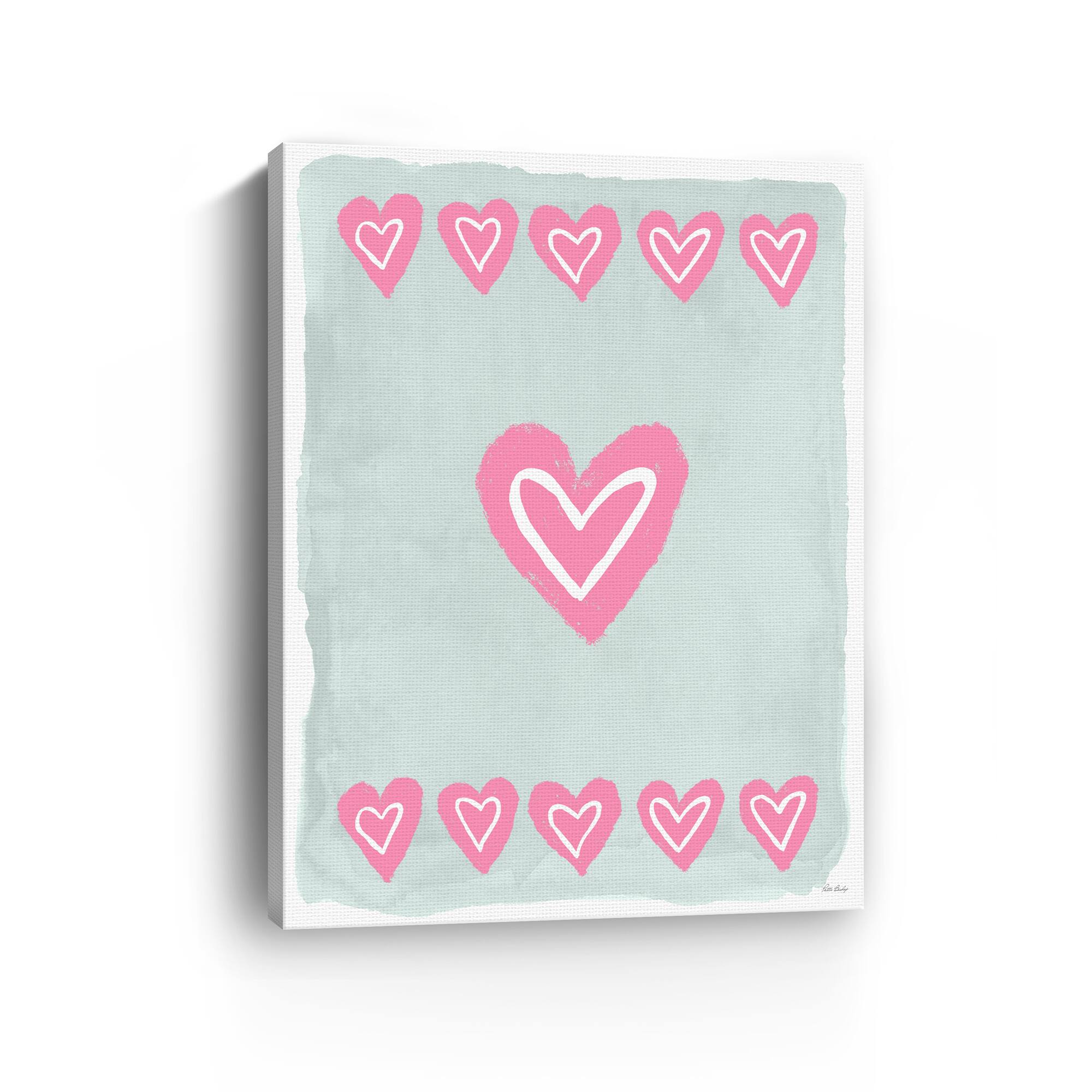 Green Heart Row Canvas Giclée Art